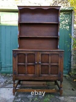 Vintage Oak Welsh Dresser, Solid Wood