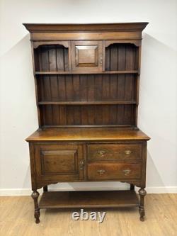 Vintage Oak Welsh Dresser Traditional Farmhouse Kitchen Dresser with Drawers