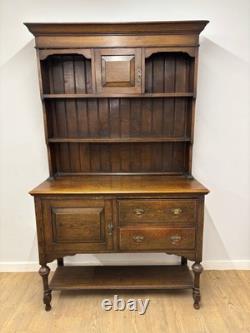Vintage Oak Welsh Dresser Traditional Farmhouse Kitchen Dresser with Drawers
