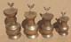 Vintage Old Antique Brass Lidded Jugs Set Retro Kitchen Acorns 4 Quality Display