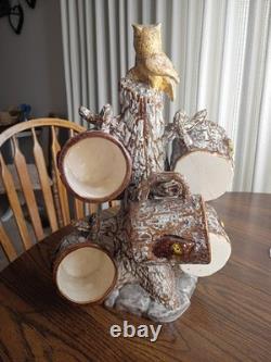 Vintage Owl Mug Tree Holder Retro kitchen 1970s Fairycore Forestcore Kitsch