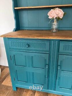 Vintage Painted Dutch Dresser Display Cupboard Cabinet Kitchen storage. Green