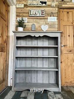 Vintage Painted Solid Pine Open Bookcase Shelves