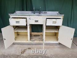 Vintage Paul Millersdale Kitchen Sink Unit Stainless Steel Industrial Cabinet 50