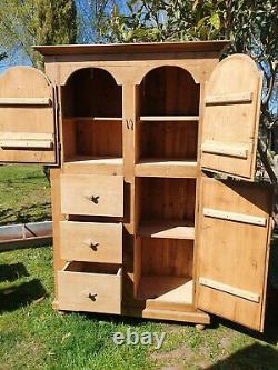 Vintage Pine Continental Pantry/ Housekeepers Cupboard