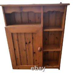 Vintage Pine Kitchen Wall Cabinet Shelving Unit Height 87cm Width 72cm
