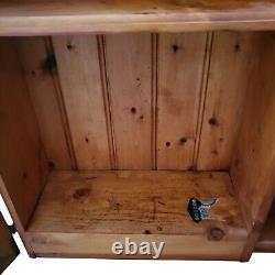 Vintage Pine Kitchen Wall Cabinet Shelving Unit Height 87cm Width 72cm