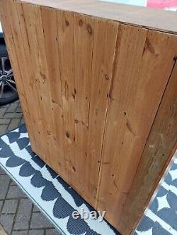 Vintage Pine Linen Cupboard Bookcase Kitchen Cabinet Can Deliver