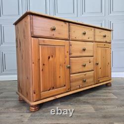 Vintage Pine Sideboard Cupboard Drawers Country Style Wooden Retro Kitchen Unit