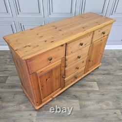 Vintage Pine Sideboard Cupboard Drawers Country Style Wooden Retro Kitchen Unit