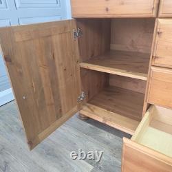 Vintage Pine Sideboard Cupboard Drawers Country Style Wooden Retro Kitchen Unit