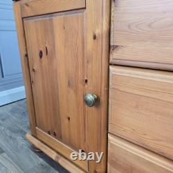 Vintage Pine Sideboard Cupboard Drawers Country Style Wooden Retro Kitchen Unit