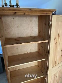 Vintage Pine Tall Cupboard Cabinet Sturdy Cottage Chic Kitchen Bathroom Storage