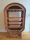 Vintage Pine Wine Rack Rustic Wood Oval Barrel Wine Bottle & Glasses Rack