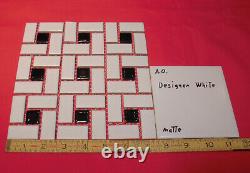 Vintage Pinwheel Floor Tiles Matte White + Black Glossy Dots Classic Design