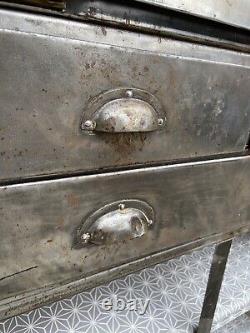 Vintage Polished Steel Industrial cabinet larder kitchen press
