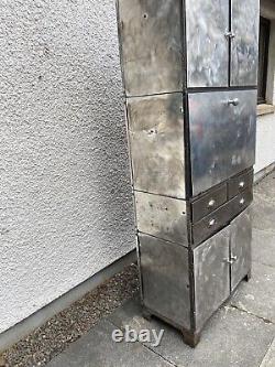 Vintage Polished Steel Industrial cabinet larder kitchen press