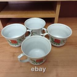 Vintage Pottery coffee tea cup set of 4 porcelain cups Soviet USSR retro kitchen