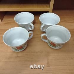 Vintage Pottery coffee tea cup set of 4 porcelain cups Soviet USSR retro kitchen