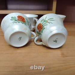 Vintage Pottery coffee tea cup set of 4 porcelain cups Soviet USSR retro kitchen