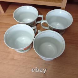 Vintage Pottery coffee tea cup set of 4 porcelain cups Soviet USSR retro kitchen