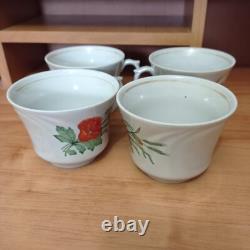 Vintage Pottery coffee tea cup set of 4 porcelain cups Soviet USSR retro kitchen