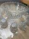 Vintage Rare Crystal Cut Glass Punch Bowl Set With 12 Matching Cups