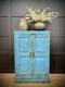 Vintage Reclaimed Blue Cupboard / Painted Bookcase Kitchen Cupboard Cabinet