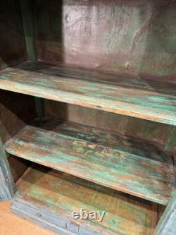 Vintage Reclaimed Blue Cupboard / Painted Bookcase Kitchen Cupboard Cabinet
