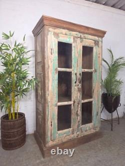 Vintage Reclaimed Indian Glazed Wooden Free Standing Kitchen Drinks Cabinet Vintage Reclaimed Indian Glazed Wooden Free Standing Kitchen Drinks Cabinet