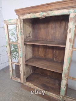 Vintage Reclaimed Indian Glazed Wooden Free Standing Kitchen Drinks Cabinet