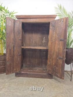 Vintage Reclaimed Indian Solid Wooden Kitchen Drinks Cabinet Cupboard Armoire