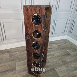 Vintage Reclaimed Wine Rack Rustic Solid Wood Holder 6 Bottles Pine Handmade
