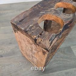 Vintage Reclaimed Wine Rack Rustic Solid Wood Holder 6 Bottles Pine Handmade