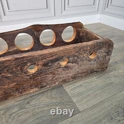 Vintage Reclaimed Wine Rack Rustic Solid Wood Holder 6 Bottles Pine Handmade
