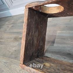 Vintage Reclaimed Wine Rack Rustic Solid Wood Holder 6 Bottles Pine Handmade