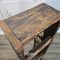 Vintage Reclaimed Wine Rack Rustic Solid Wood Holder 6 Bottles Pine Handmade