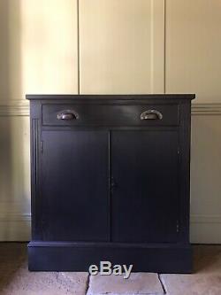 Vintage Reproduction Painted Black Chiffonier Sideboard Server Hall Cupboard