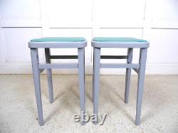 Vintage Retro 1950s 1960s Centa Kitchen Formica Painted grey restored Stools B