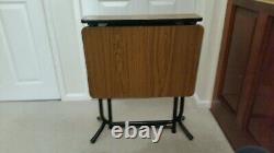 Vintage Retro 1970s formica dining kitchen foldable space saver table