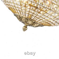 Vintage Retro 4-Light Chandelier Crystal Brass Pendant Lighting For Dining Room