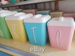 Vintage Retro 50's Gayware Harlequin Canisters Kitchen Nally Gay Ware