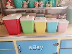 Vintage Retro 50's Gayware Harlequin Canisters Kitchen Nally Gay Ware