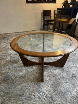 Vintage Retro 60's G plan Astro Teak Glass Top Round Coffee Table VGC