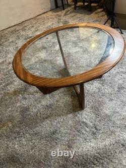 Vintage Retro 60's G plan Astro Teak Glass Top Round Coffee Table VGC