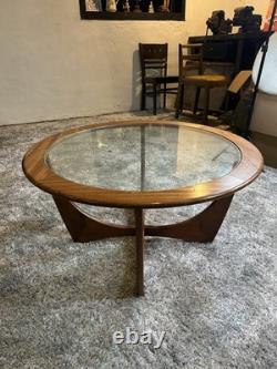 Vintage Retro 60's G plan Astro Teak Glass Top Round Coffee Table VGC