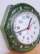 Vintage Retro 60s Fat Lava West German Pottery Green Ceramic Battery Wall Clock
