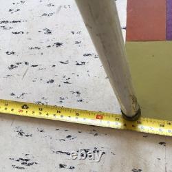 Vintage Retro 60s Kitchen Dining Chair Barkcloth Floral Kitsch Fabric Seat Blue