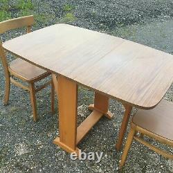 Vintage Retro 70s Formica Kitchen Fold Down Table with Chairs Mid Century