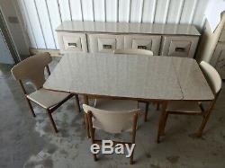 Vintage Retro Amazing Rare Unique Extending Kitchen Table 4 Dining Chairs Seats